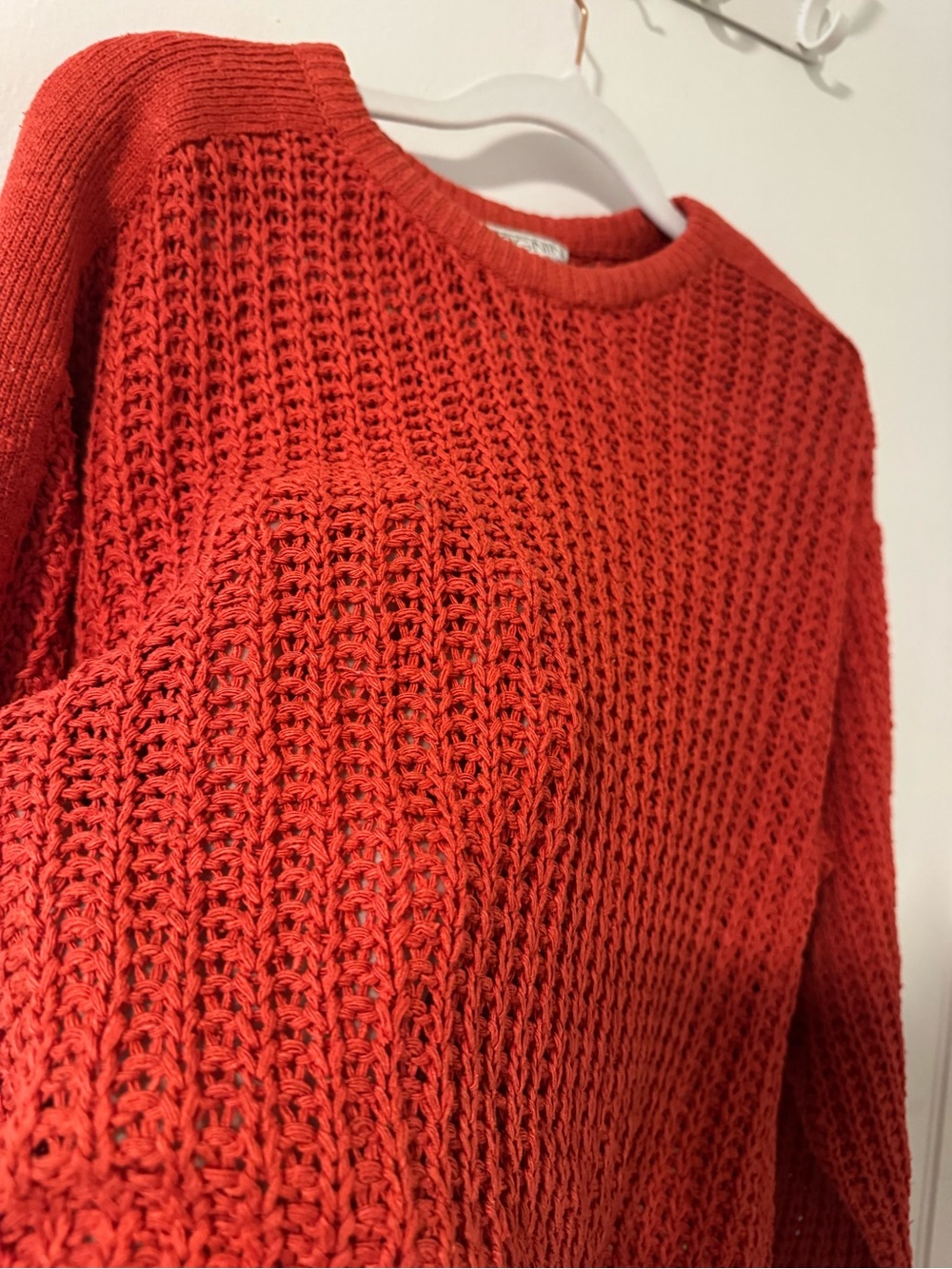 Vintage Silk Knit Crewneck Sweater in Red